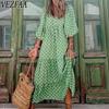 Женская мода лето весна рукава 1/2 V-образный вырез свободная талия повседневные платья