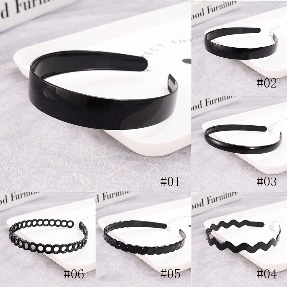 Fashion Plastic Mens Unisex Women Black Wavy Hair Hoop Head Hoop Hair accessories Headband