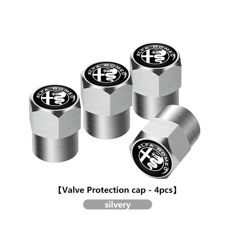 For Alfa Romeo 4Pcs Car Tire Valve Value Protection Caps Badge Accessories For Alfa Romeo 159 Giulietta 156 147 Giulia Mito GT S