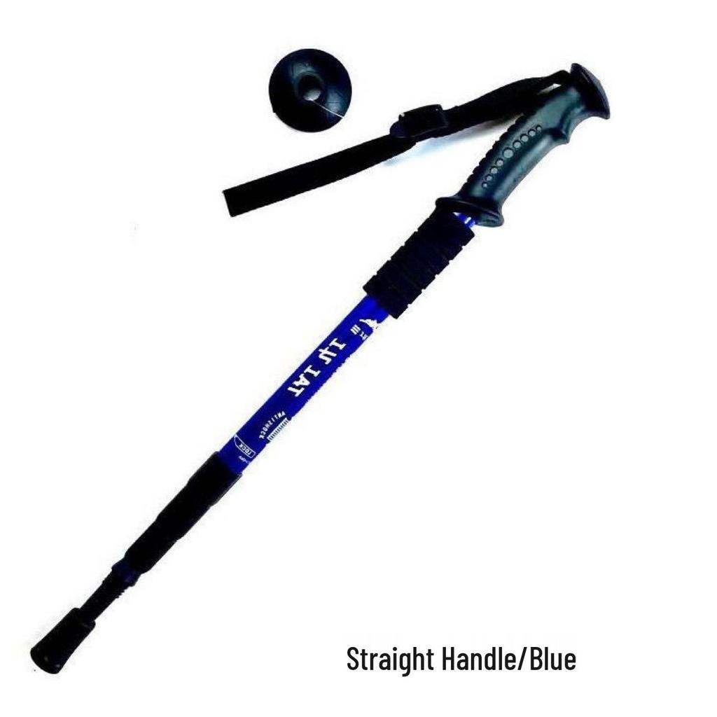 Aluminum Alloy 4-Section T-Handle Trekking Pole – Portable Outdoor Walking Stick Cane for Hiking and Climbing.