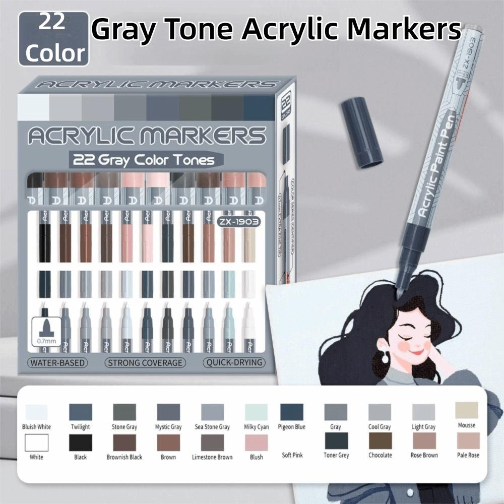 Extra Fine Tip Paint Markers Set 22 Colors Art Painting Markers Pens Art Projects