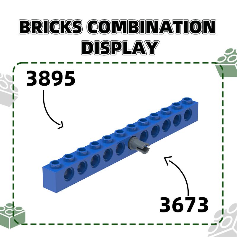 Non-Toxic 23Pcs/Lot No.3895 11 X 12 Holes Holes Long Beam Model Block Moc Color Accessories Compatible With Brick Diy Children Toys