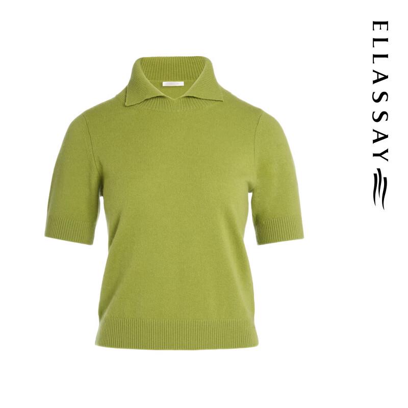 ELLASSAY Autumn/Winter Elegant Wool-Cashmere Lapel Knit Pullover