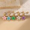 SHIXIN 2026 Summer New Stainless Steel Drip Oil Flower Pendant Navel Piercing Women Sexy Gold Color Zircon Piercing Body Jewelry
