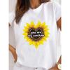 Подсолнух Стиль Тренд Милая футболка Женская мода Базовая футболка Верхняя одежда Женская графическая футболка с коротким рукавом с принтом Одежда
