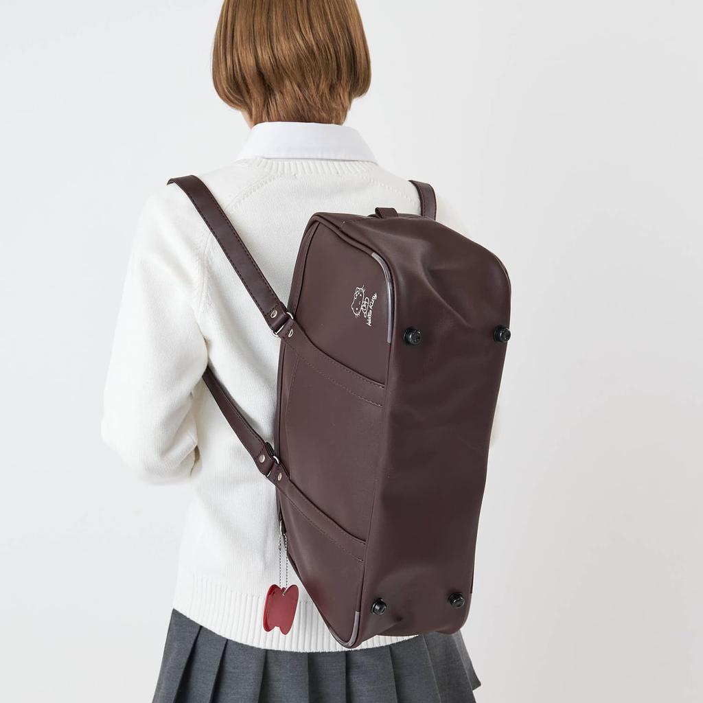 Kuromi School Bag (with storage pocket and synthetic leather) [62058 / Schoolbag, Multifunctional, CHO