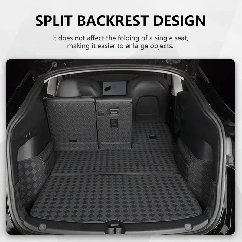 For New Tesla Model Y 3 Highland 2017 To 2025 2025 Chessboard Style Rear Trunk Mat Complete Coverage Cargo Liner All-weather