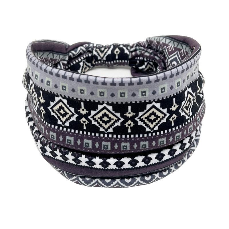 National Style Printed Headband Bohemian Headband Sports Headband Sweat-absorbing Headband Women's Antiperspirant Wide Headscarf