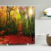 3d Printed Natural Forest Landscape Shower Curtain Waterproof Fabric Waterfall Bathroom Curtains Wall Decoration Large 300x180