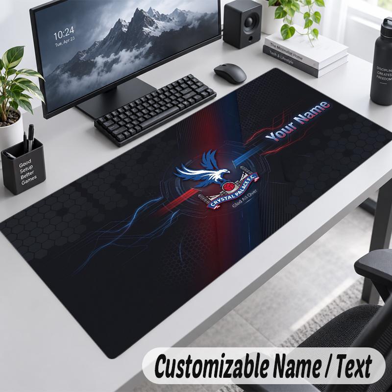 Custom Name Text Mouse Pad Crystal Palace Personalized Desk Pad For Work And Gaming