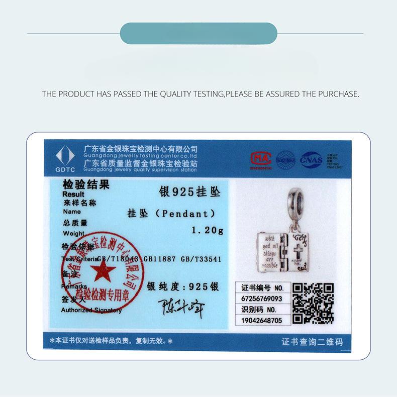 Openable Cross Pendant Jewelry Accessories, Cross-Border Popular Accessories S925 Sterling Silver Beads