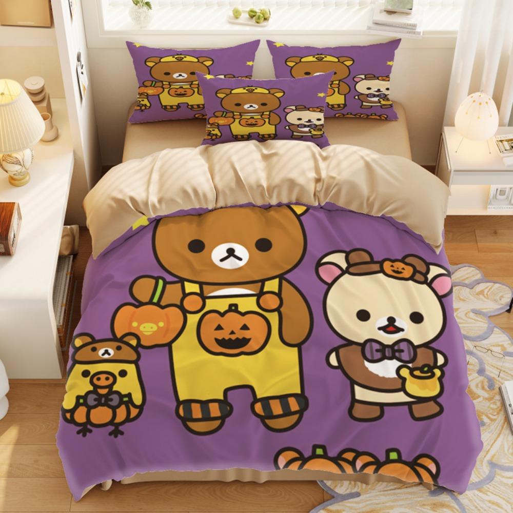 Cute little bear Duvet Cover pillowcase Bedroom Decoration Children Gift adult Single Double bed Large SizeZip Duvet Cover