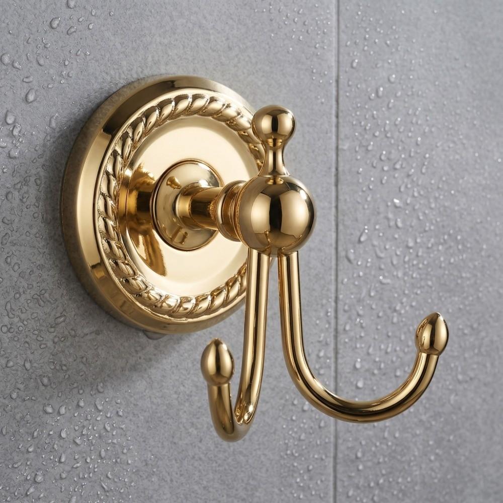Golden Robe Hook Durable Towel Hook Retro Style Coat Hook Bathroom Bedroom Entryway