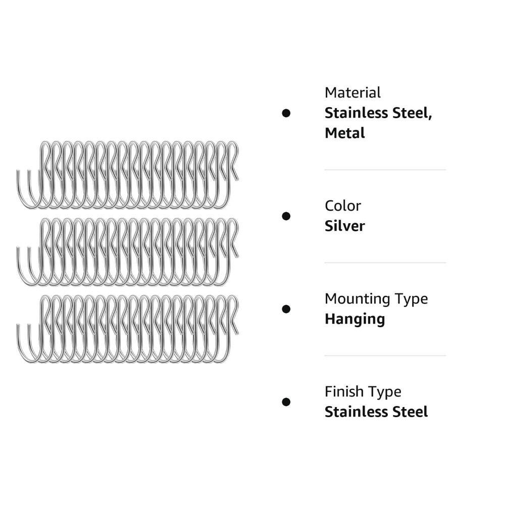 80 шт. серебряные S-образные металлические крючки с зажимом 4,5 см/1,77 дюйма, металлические вешалки из нержавеющей стали для ванной комнаты