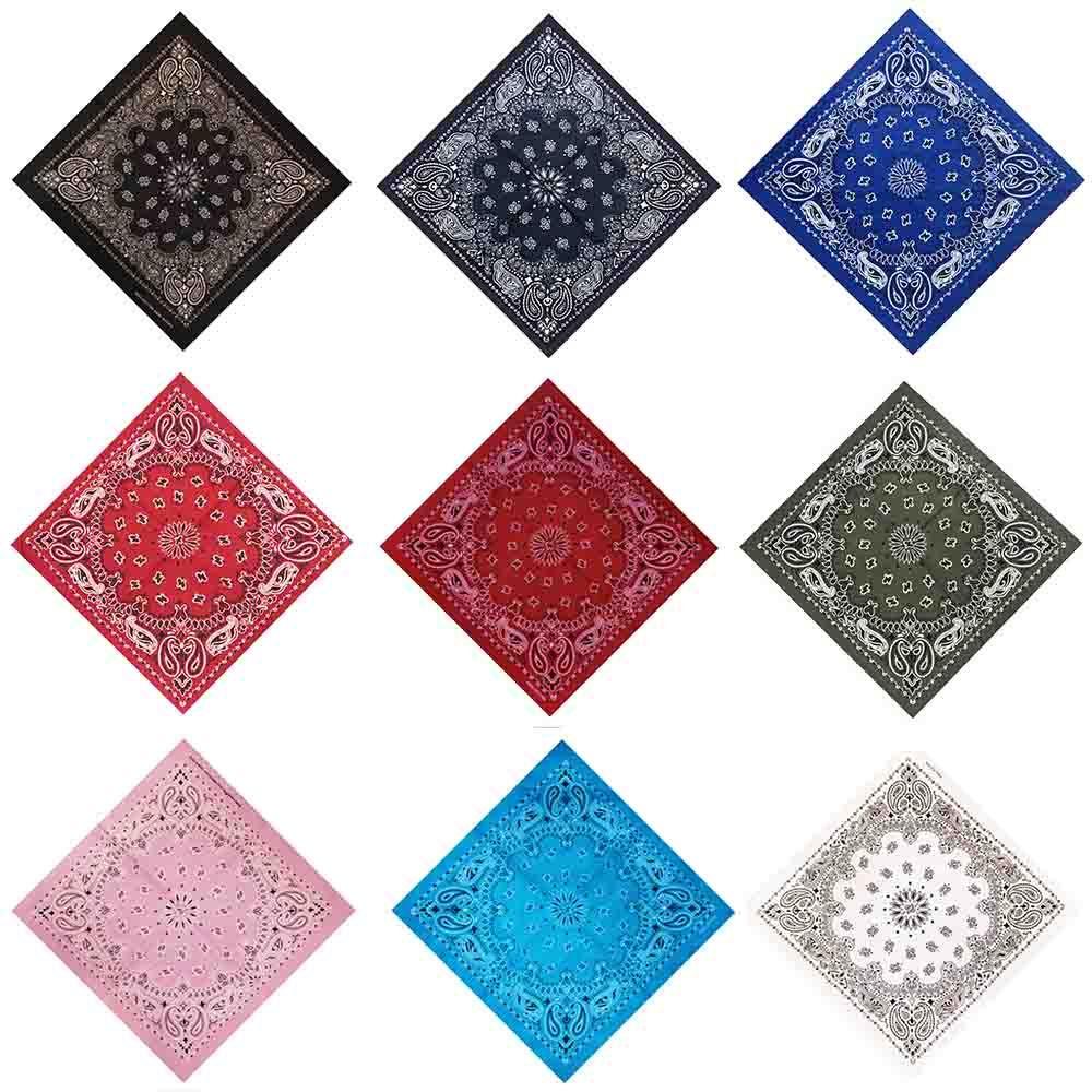 55cm*55cm Women Hip Hop Head Wrap Paisley Neck Wrist Band Scarves Handkerchief Square Scarf Bandana