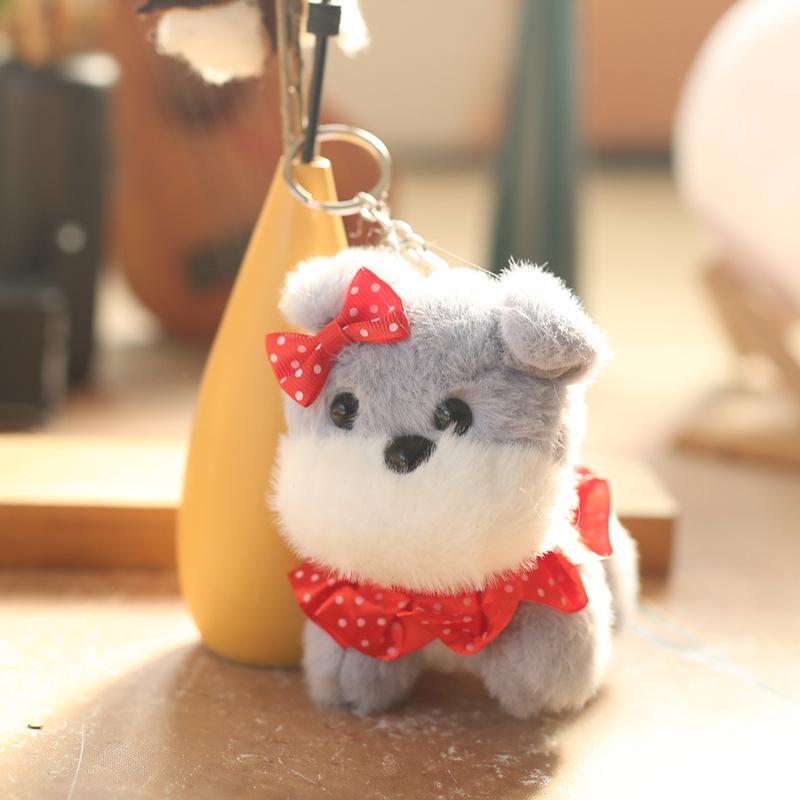 Cute Cute Puppy Pendant Plush Toy Doll Glasses Puppy Bag Hanging Decoration Keychain Doll Doll