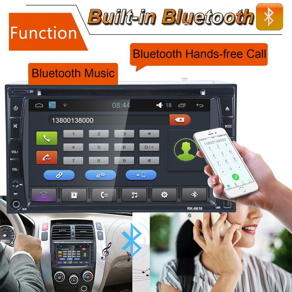 2Din 6.2'' с DVD-радио для автомобиля, автомобильный мультимедиа, дюймовый FM Bluetooth, управление на руле, функция зеркала заднего вида