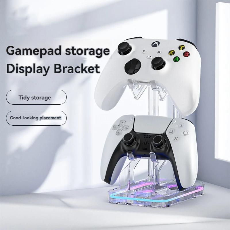 Подставка для игрового контроллера RGB Dual Game Controller, акриловая ручка для геймпада, кронштейн, дисплей для X/PS4 Switch Pro/PS5/Xbox Series, подставка для джойстика