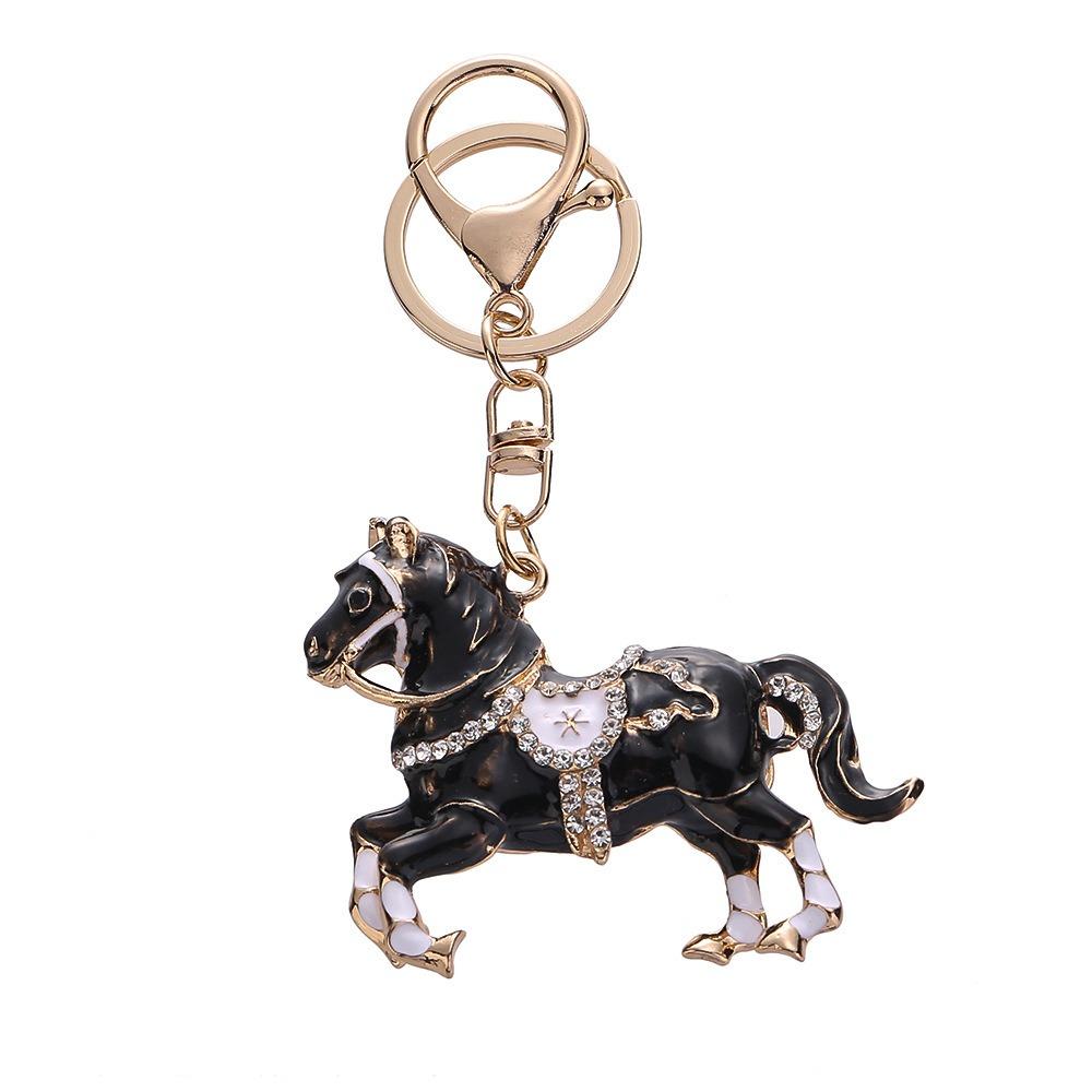 Sparkling Rhinestones Horse Keychain Colorful Backpack Pendant Car Key Chain  Backpack Decoration