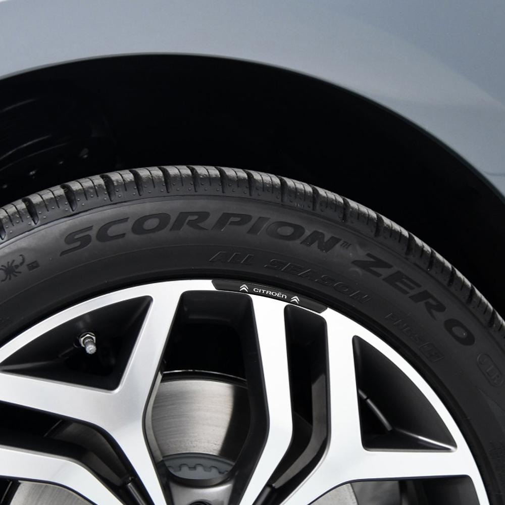 4pcs Aluminum Car Wheel Hub Badge Tire Rim Sticker Accessories For Citroen C1 C3 C4 Grand Picasso C4L C5 C6 C8 VTS Aircross Saxo