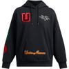 Under Armour Icon Heavyweight Terry Fashion Letter Number Loose Hoodie Женские толстовки с капюшоном Black Summit-White 1389150-001