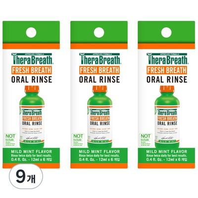 Портативная жидкость для полоскания рта Thera Breath Mild Mint Gargle 6 шт., 72 мл, 9 шт.