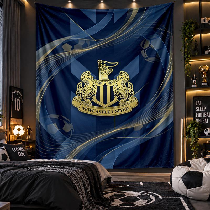 Wall Hanging Tapestry Newcastle United Football Print Cloth for Living Room Bedroom Home Decor
