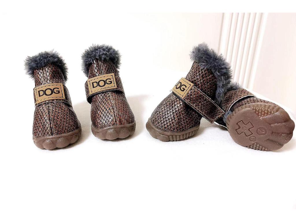 Хлопковые зимние ботинки для щенков померанского шпица и бишона фризе - Набор обуви для осени и зимы
