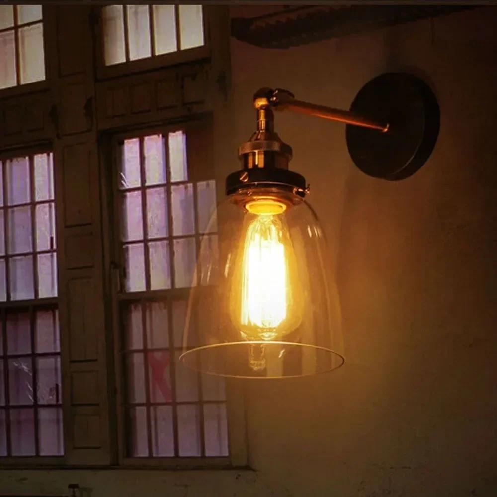 Светодиодная настенная лампа Nordic Vintage Glass Loft Retro Industrial Lighting Fixture Sconce Aisel Hallway Bedside Bar Decor Lights