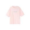 Solid Color Crew Neck Pullover With Brand Logo Print Short Sleeve T-Shirt Men Tops Light-Pink DX4251-610