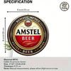 1 шт. Винтажная металлическая жестяная табличка Amstel Beer, 8x8 дюймов, круглая, ретро, настенное искусство, декор для бара, дома, паба