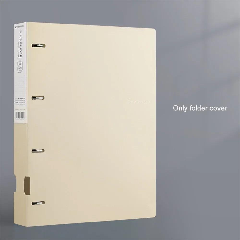 New A4 Loose-leaf Folder Document Display Book 4 Holes Loose-leaf Folder Morandi Colour Waterproof File Ring Office Stationery