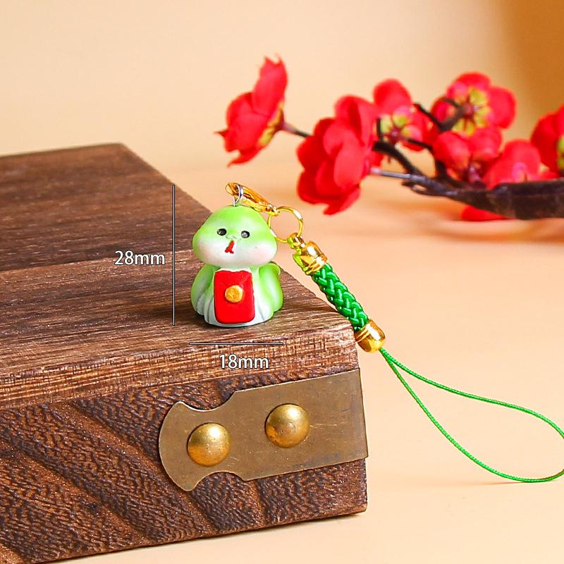 Брелок-талисман года Змеи 2025, брелок для телефона, мультяшный брелок со знаком зодиака Змея, милая подвеска для сумки, подвесное украшение, подарки на год