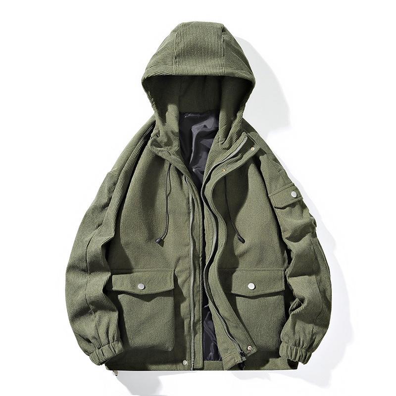 Jacket Men's Spring and Autumn Hooded Loose Vintage Casual Functional Jacket Jacket