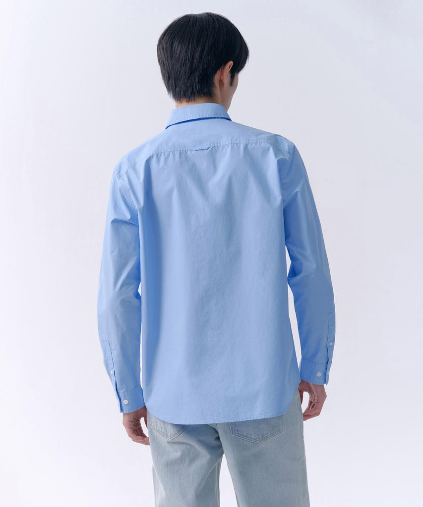 MUSINSA STANDARD Basic Washed Poplin Shirt [Socks Blue]
