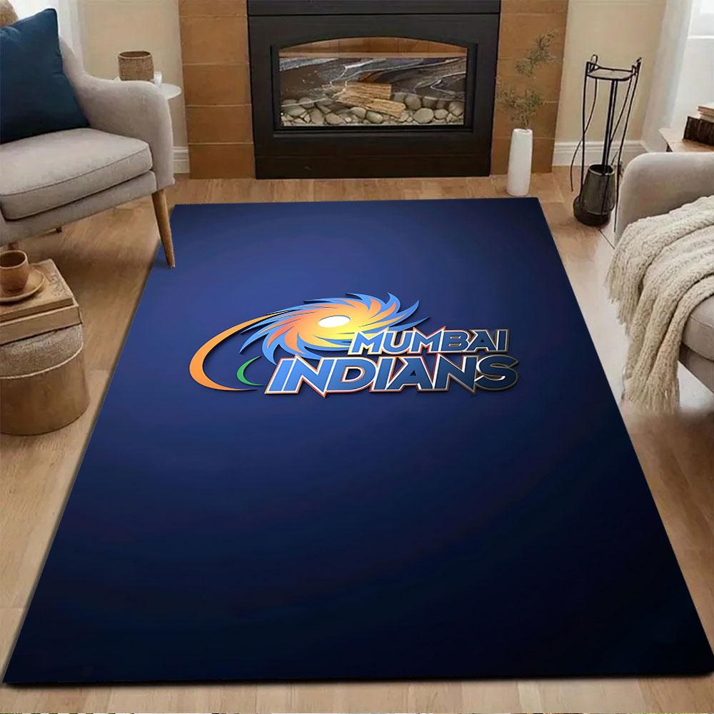 Mumbai Indians Team Logo Design Patterned carpet, non slip mat suitable for living room and bedroom sofas