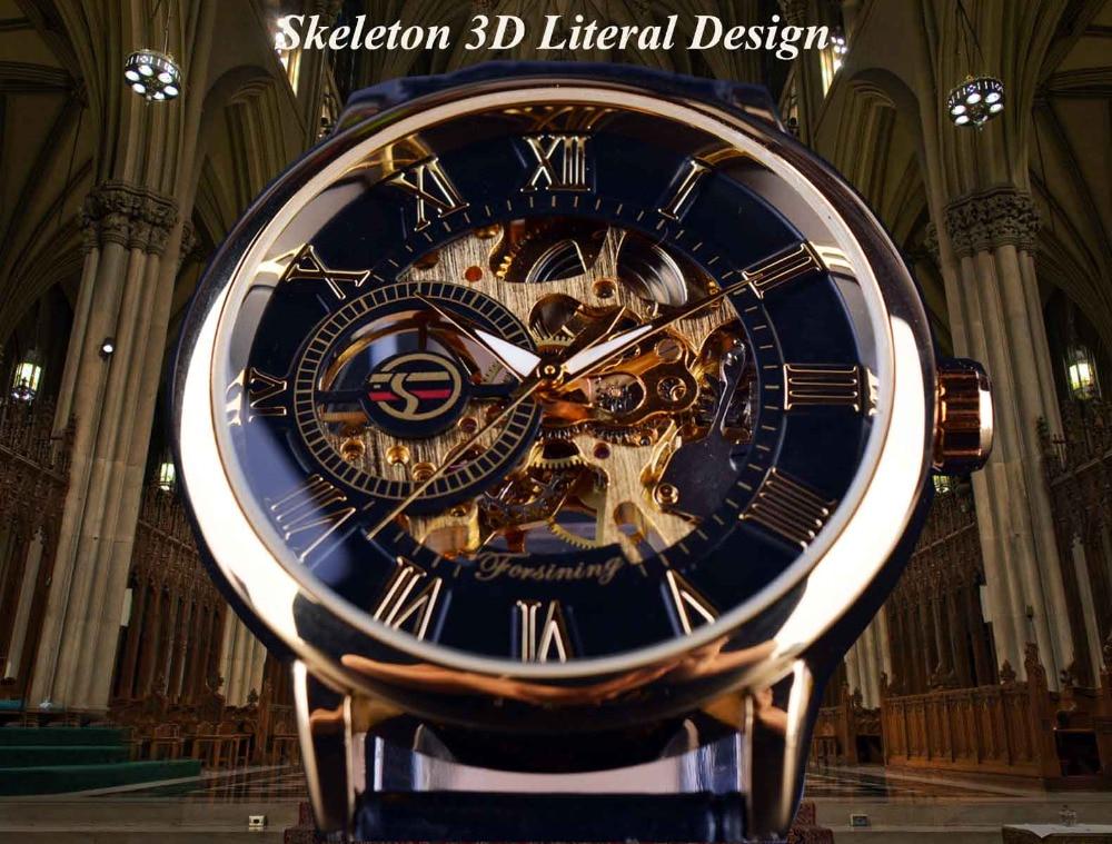 Роскошные мужские часы люкс класса фирмы Forsining, 3D дизайн