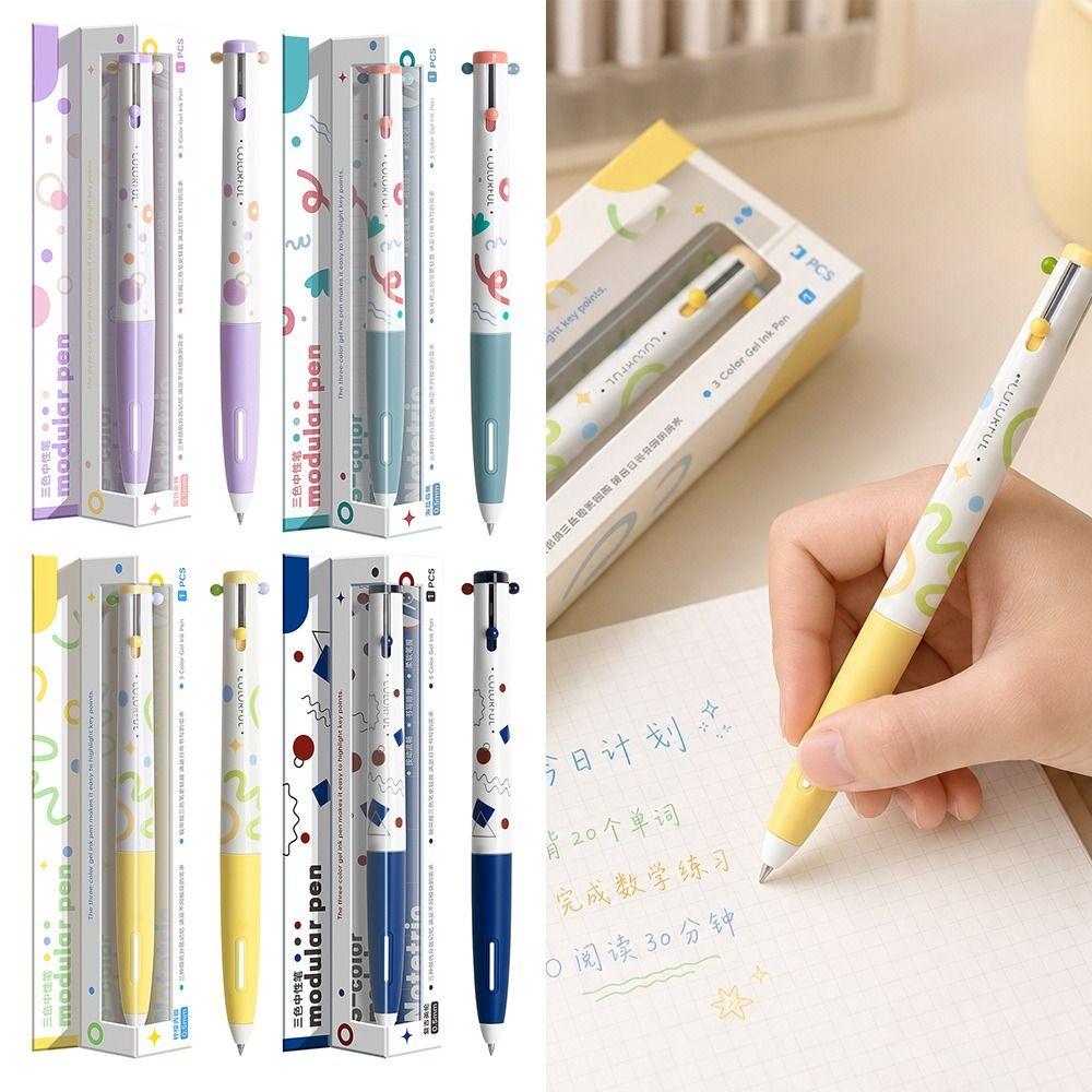 Smooth Writing Neutral Pen 3 in 1 Cute Modular Pen Gifts Multicolor Gel Pen