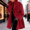 Women's Wool Blend Trench Coat Hooded Single-Breasted Pea Coat Fall Winter Thick Warm Jacket Casual Mid-Long Overcoat