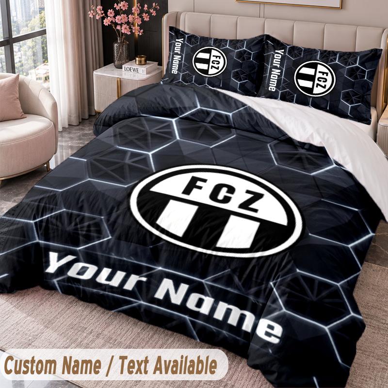 FC Zürich Printed Bedding Set Custom Name Text 1 Duvet Cover 2 Pillowcases For Bedroom