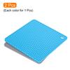 2pcs Uxcell Dish Drying Mat Set 18 x 18 cm Silicone Reusable Drain Pad Heat Resistant Suitable for Kitchen Counter Fridge Drawer
