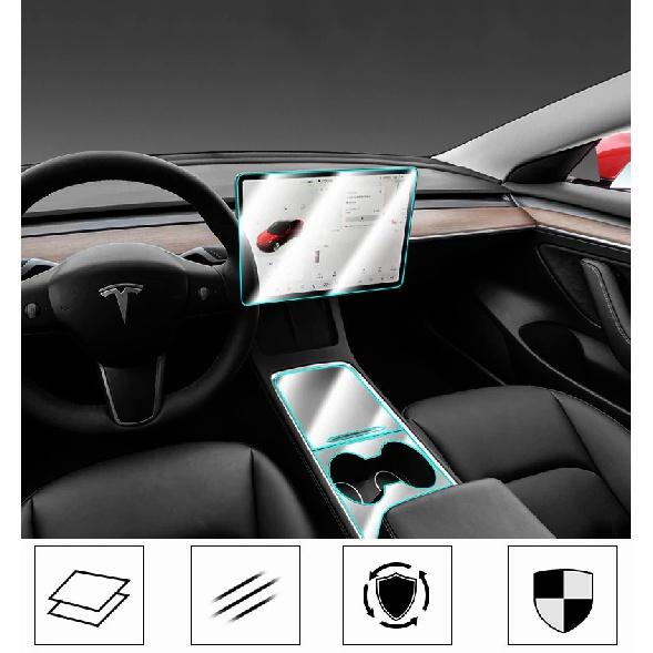 Защитная пленка против царапин с центральным управлением для Tesla Model 3/Y-2023, наклейка на панель центральной консоли, пленка из ТПУ, автомобильные аксессуары