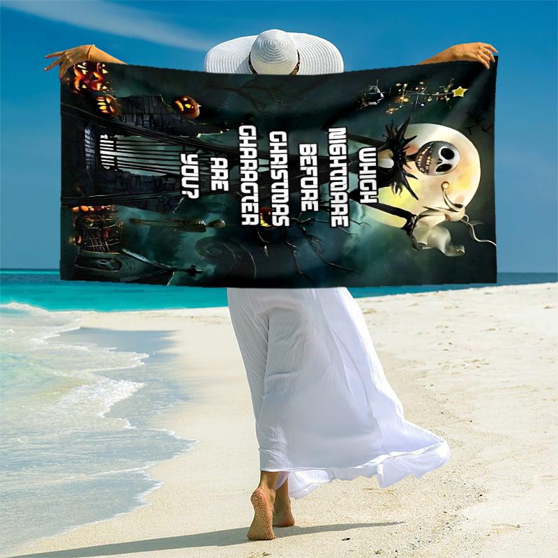 1pc Nightmare Before Christmas Microfiber Beach Towels Quick Dry Towel Sand Beach Towels Pool for Travel Swim Pool. S7290114