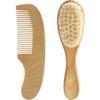 VICASKY Baby Hairbrush and Comb Set, Soft Wooden Comb for Scalp Care, Natural Materials, Anti-Static