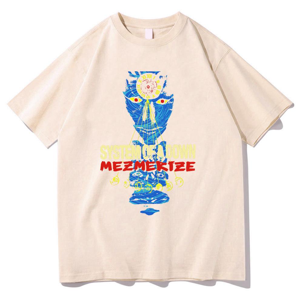 System of A Down Mezmerize Faded Cover T-Shirt Rock Band Men Women Vintage Alternative Metal Music Y2K T-shirt Men's Fashion Top