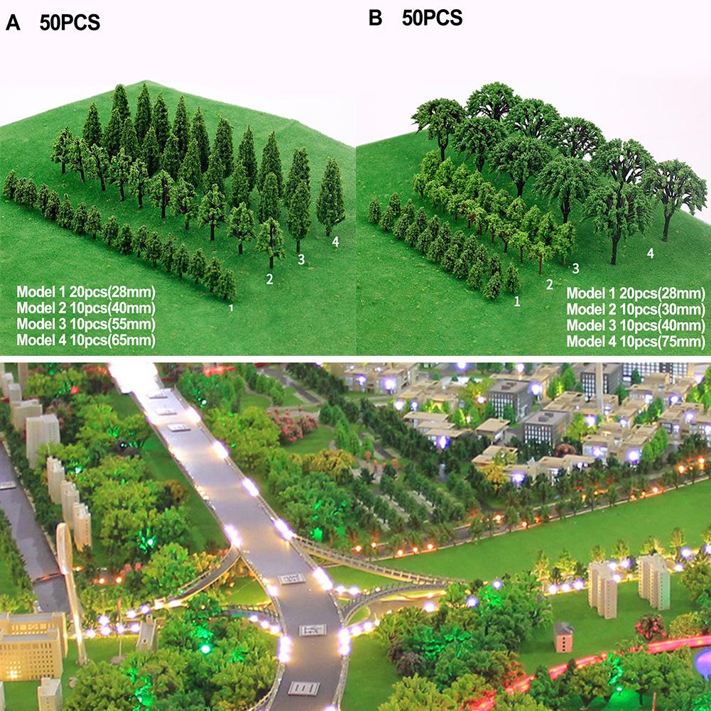 50pcs Trees Model DIY Green High Quality Landscape
