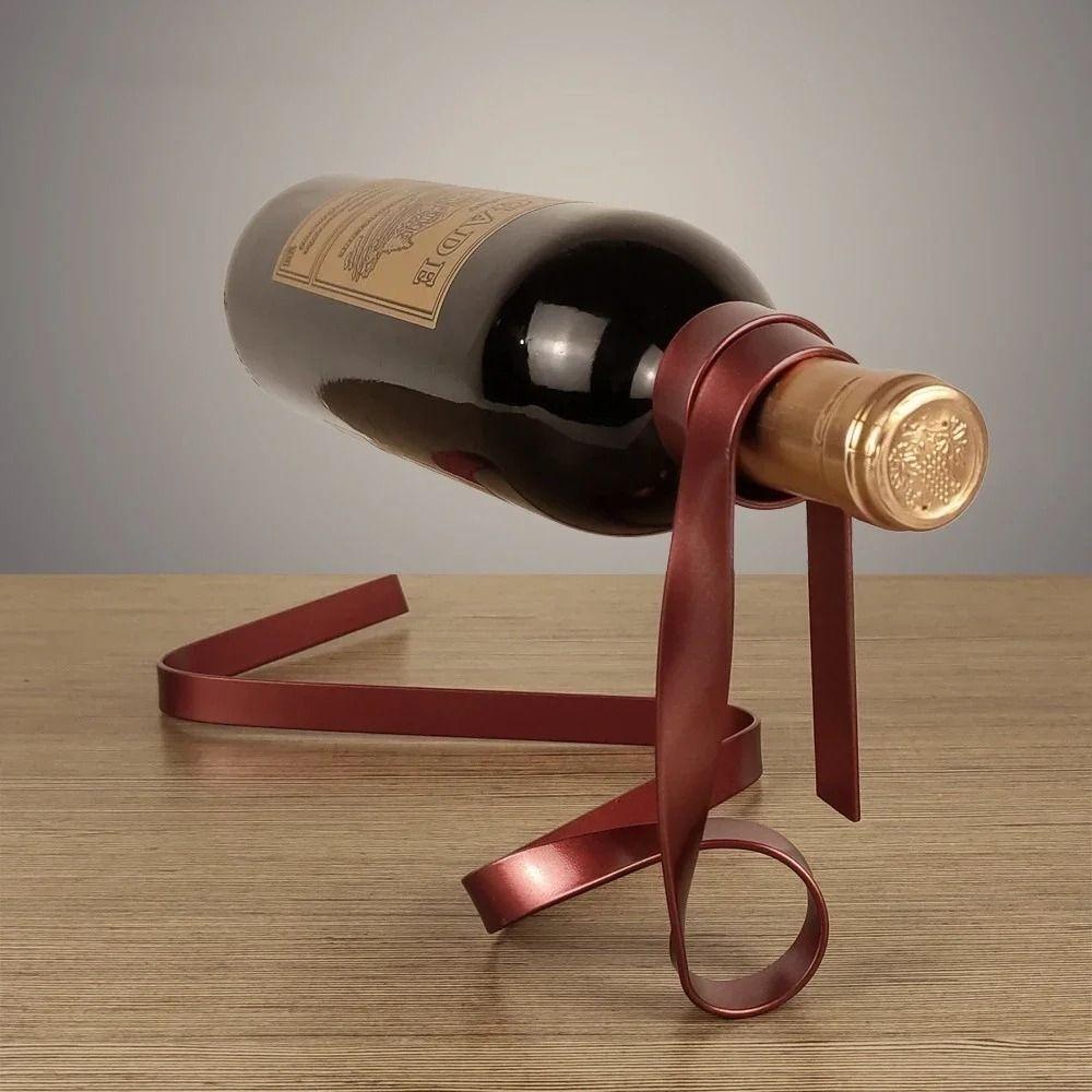 Floating Poised Bottle Holder Suspended Cabinet Stand Bracket Creative Wine Bottle Rack  Home