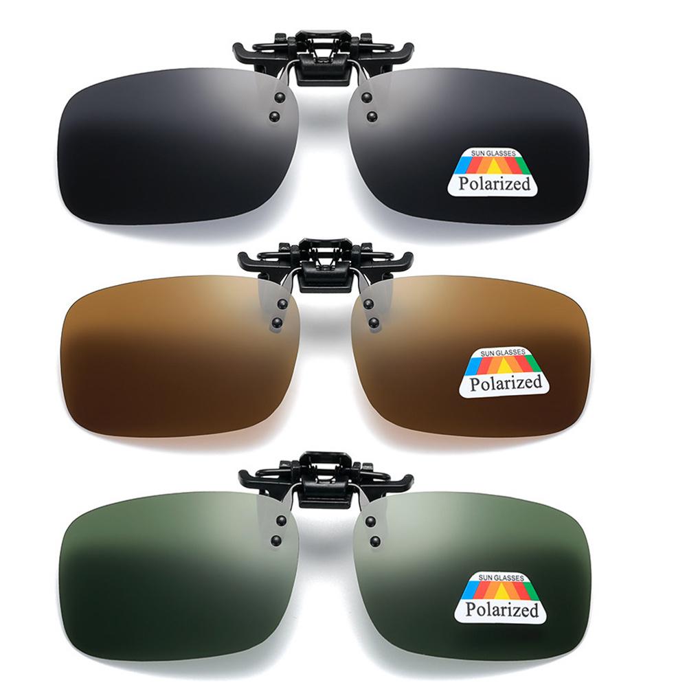 3PCS Flip Up Polarized Clip On Sunglasses Lenses UV400 Day Night Vision Driving Fishing Cycling Anti Glare Glasses Clips