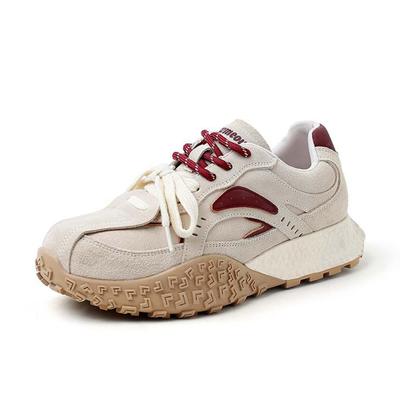 Кроссовки из коровьей замши весна-осень-лето на платформе со шнуровкой белые кроссовки с толстой подошвой женская уличная повседневная обувь