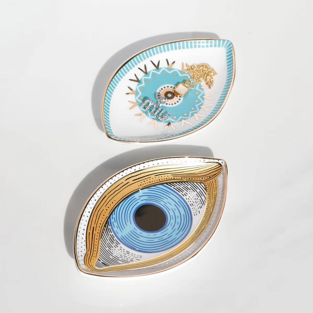 Oval Decorative Plate Ceramic Dessert Plate Unique Trinket Plate Entryway